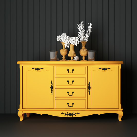 Modern Yellow Painted Buffet